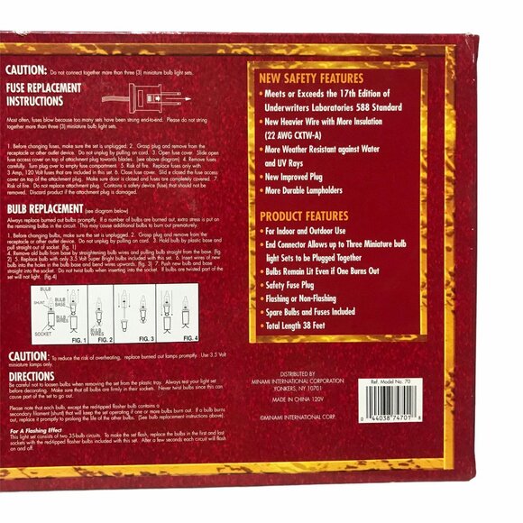 6 New Open Foremost Vintage 70 Light Add-A-Set 38 Feet Lights Tested Functional - Picture 8 of 13